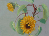 Sun Flower & Kiwi Leaves 8"x10"