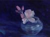 Blossom in blue container 5"x7"
